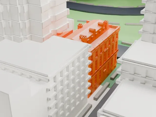 Knickerbocker Club model, East view