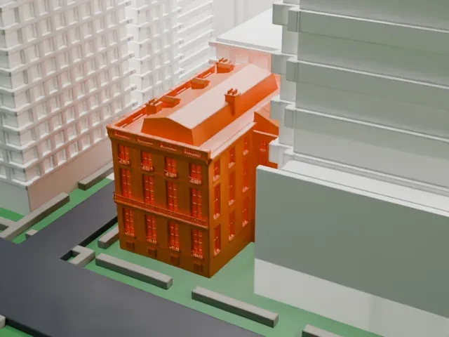 Knickerbocker Club model, West view