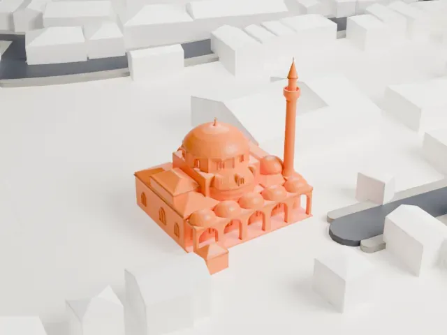 Koca Mustafa Pasha Mosque model, North view