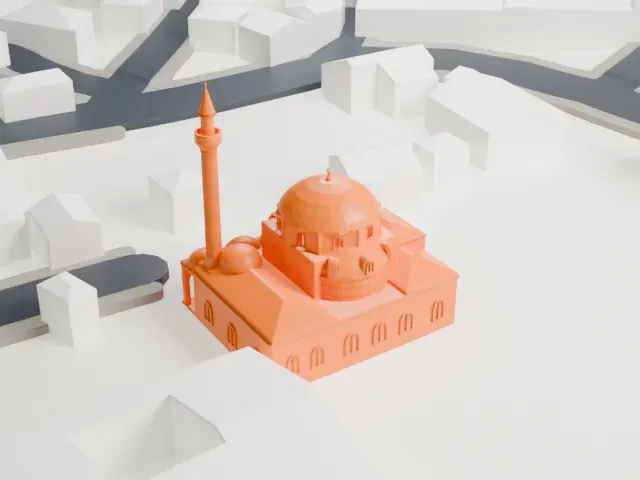 Koca Mustafa Pasha Mosque model, South view