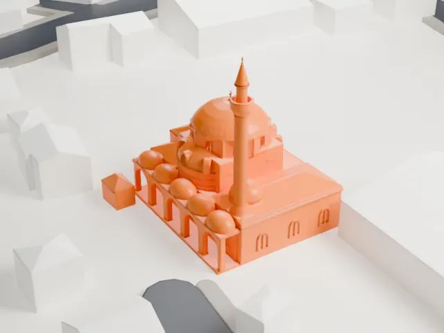 Koca Mustafa Pasha Mosque model, West view