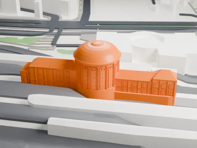 Köln Messe/Deutz station model, North view