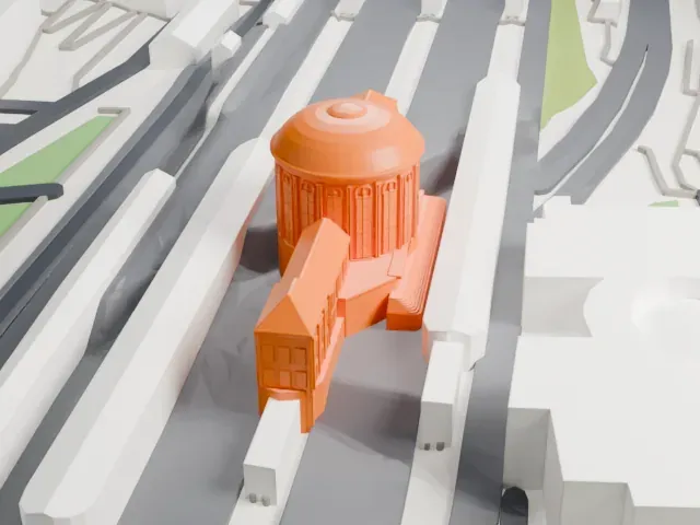 Köln Messe/Deutz station model, West view