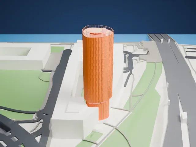 KölnTriangle model, East view