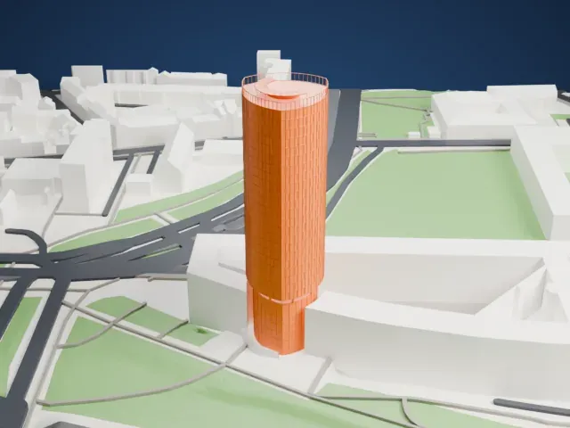 KölnTriangle model, North view