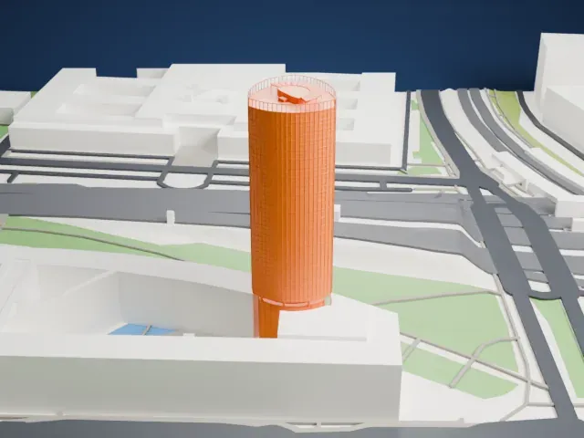 KölnTriangle model, South view