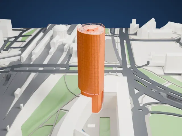 KölnTriangle model, West view