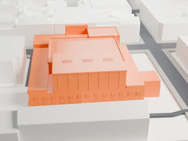Komische Oper Berlin model, North view