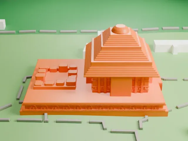 Konark Sun Temple model, South view
