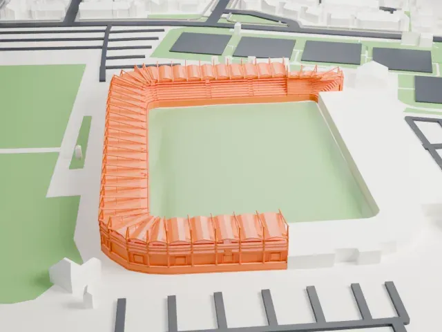 Koning Willem II Stadion model, North view