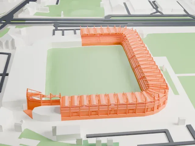 Koning Willem II Stadion model, South view