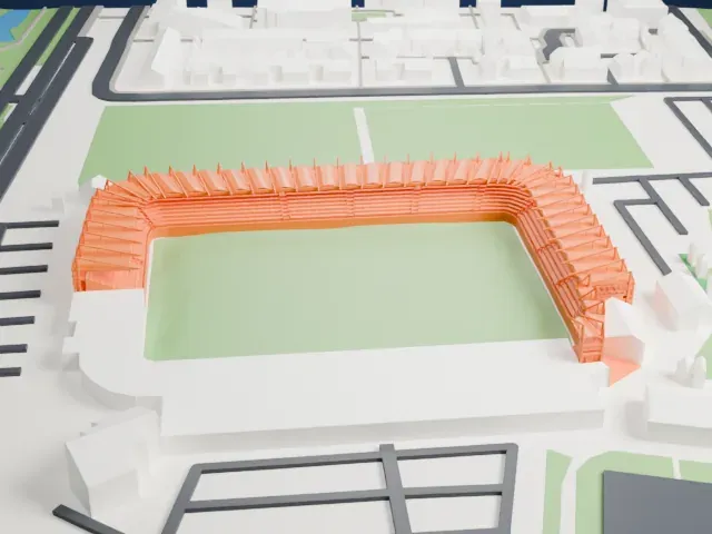 Koning Willem II Stadion model, West view