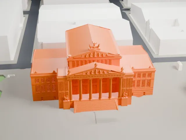 Konzerthaus Berlin model, East view