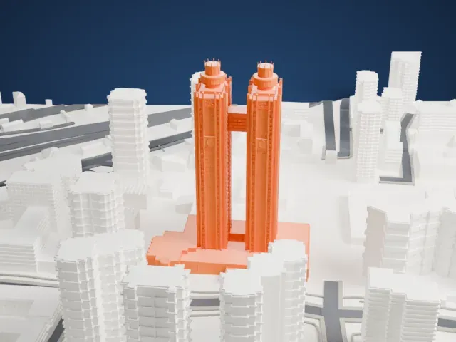 Koryo Hotel model, East view