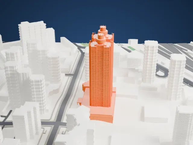 Koryo Hotel model, North view