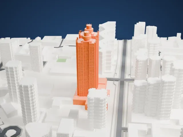 Koryo Hotel model, South view
