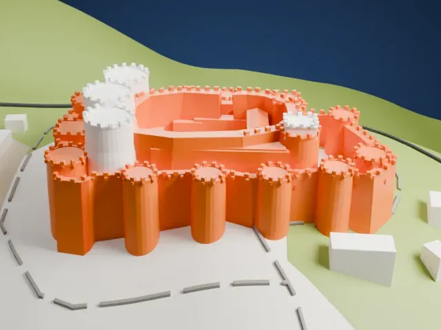 Krak des Chevaliers model, East view