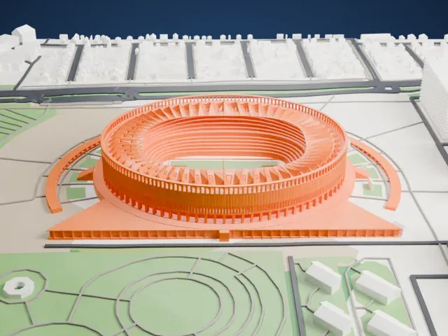 Krasnodar Stadium model, East view