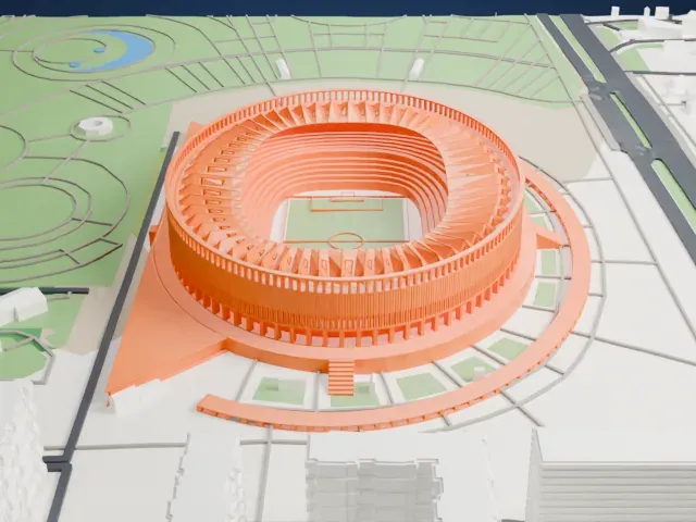Krasnodar Stadium model, North view