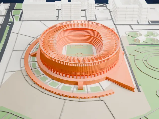 Krasnodar Stadium model, South view