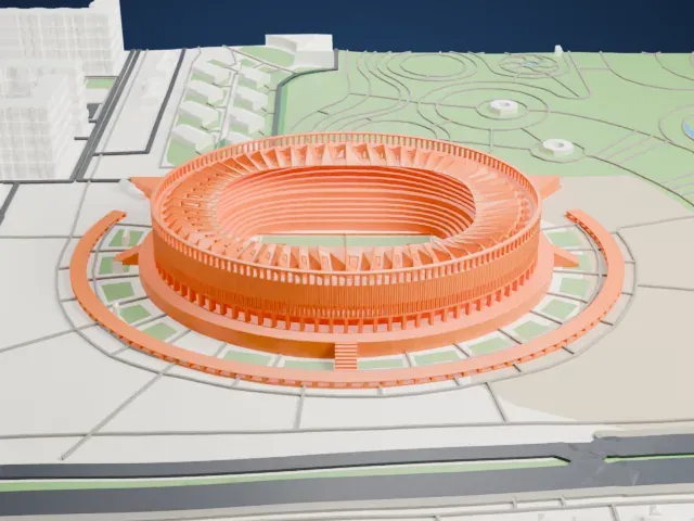 Krasnodar Stadium model, West view