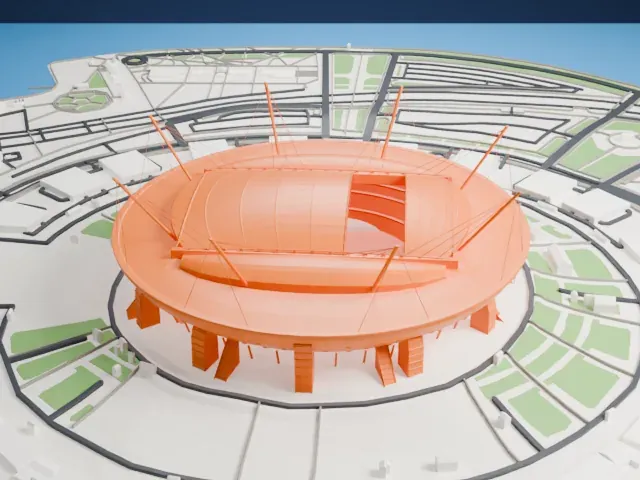 Krestovsky Stadium model, East view