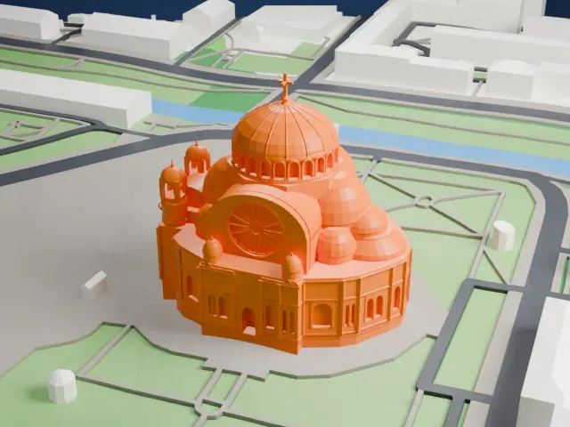 Kronstadt Naval Cathedral model, South view