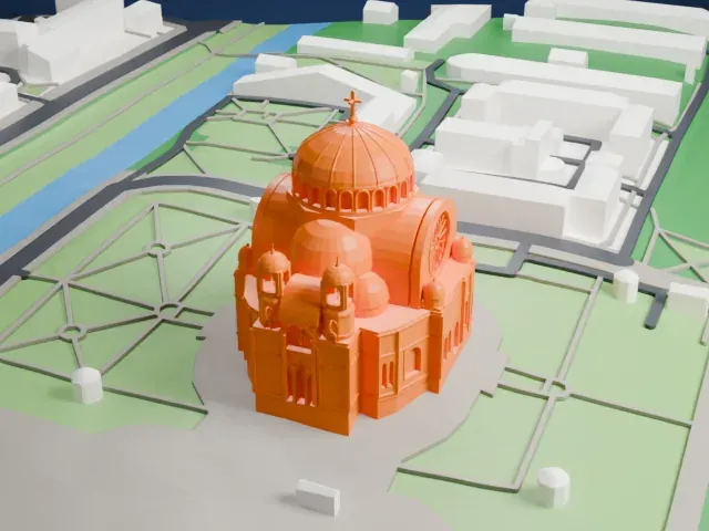 Kronstadt Naval Cathedral model, West view