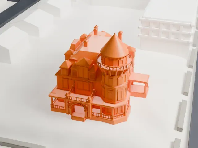 Krueger Mansion model, East view