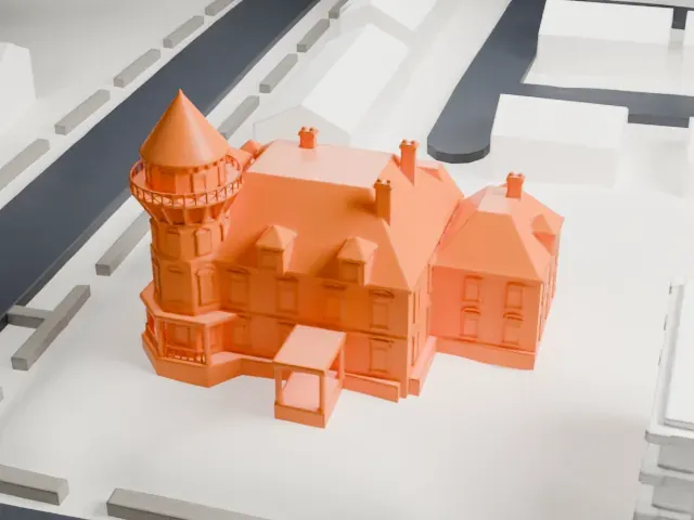 Krueger Mansion model, North view