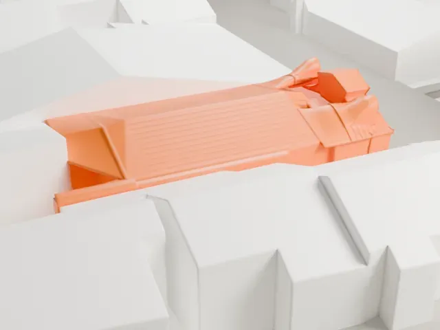 Krzywy Domek model, West view