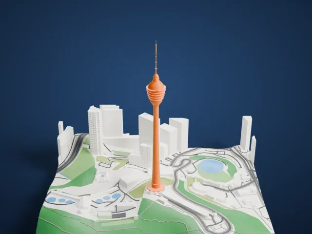 Kuala Lumpur Tower model, West view