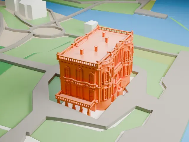 Küçüksu Pavilion model, North view