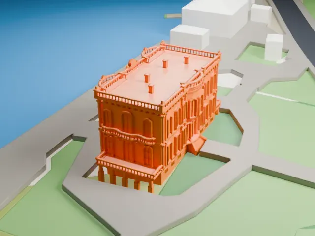 Küçüksu Pavilion model, South view