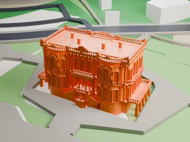 Küçüksu Pavilion model, West view