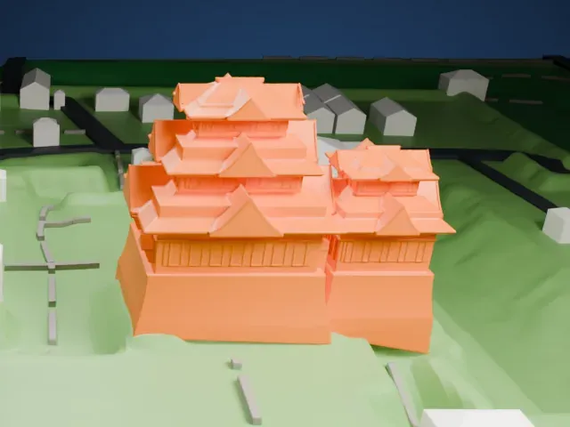 Kumamoto Castle model, East view