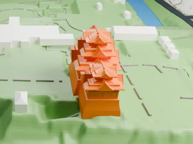 Kumamoto Castle model, North view
