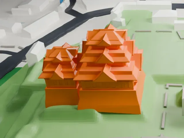 Kumamoto Castle model, West view