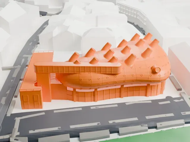 Kunsthaus Graz model, East view