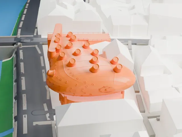 Kunsthaus Graz model, North view