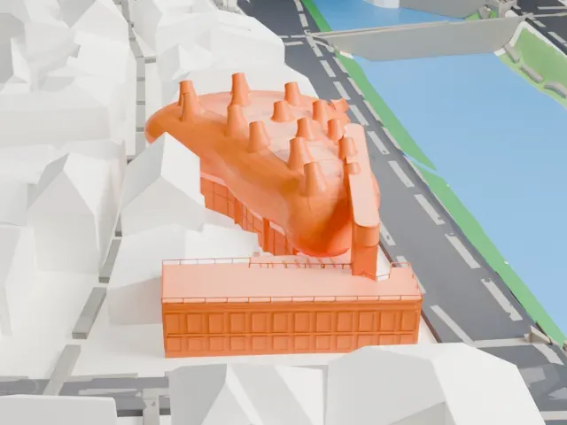 Kunsthaus Graz model, South view