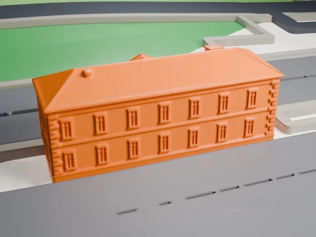 Kuskovo railway station model, North view