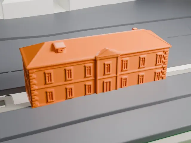 Kuskovo railway station model, South view