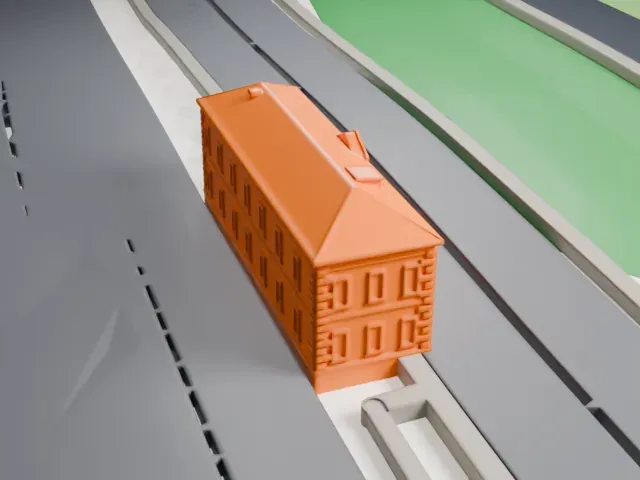 Kuskovo railway station model, West view