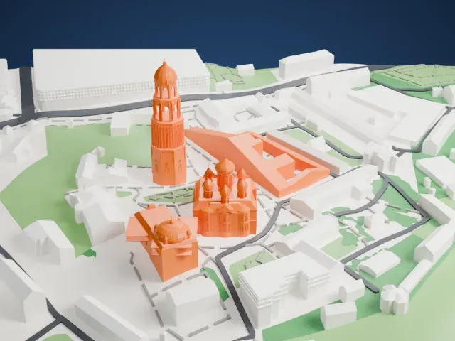 Kyiv Pechersk Lavra model, East view