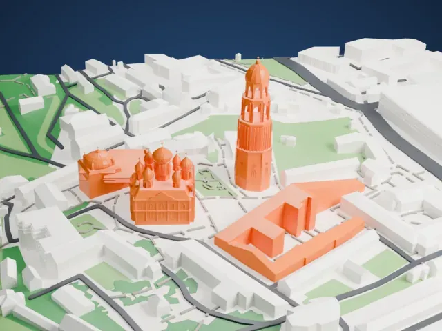Kyiv Pechersk Lavra model, North view