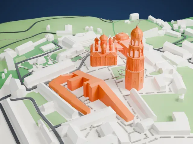 Kyiv Pechersk Lavra model, West view
