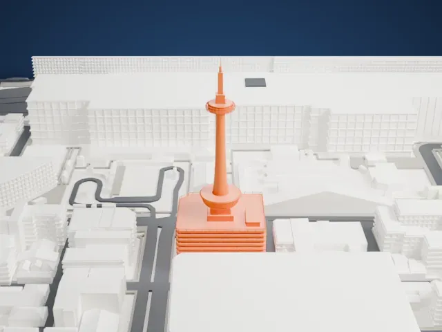 Kyoto Tower model, North view