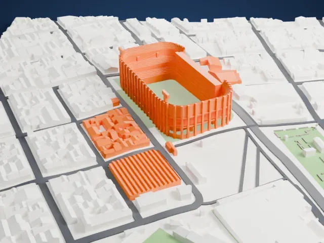 La Bombonera model, North view