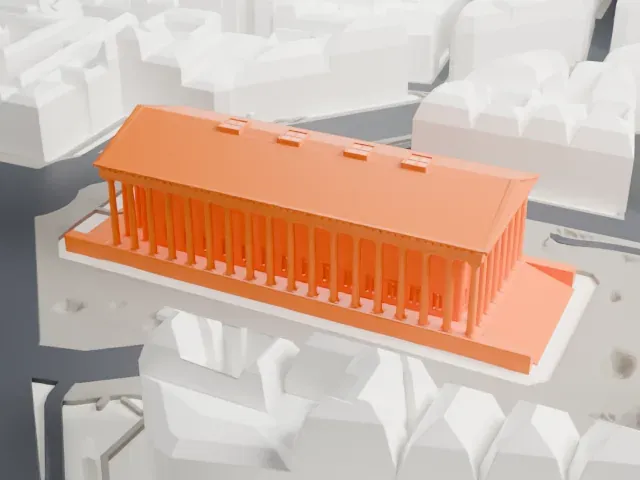 La Madeleine Church model, East view